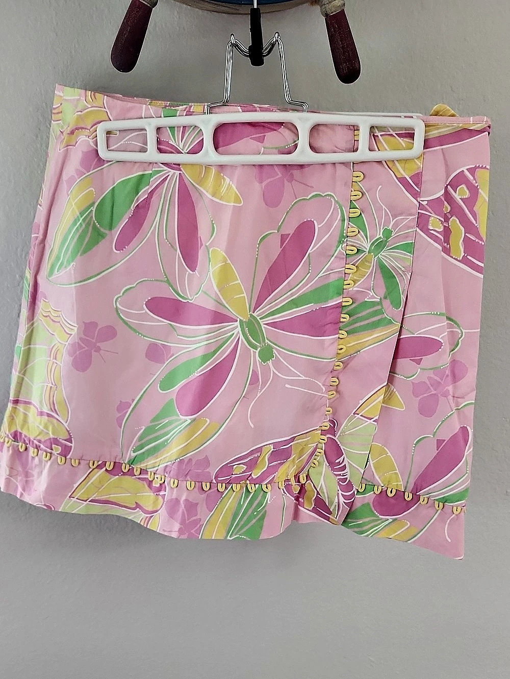 Lilly Pulitzer Floral Mini Skort in Pink & Green Sz 8